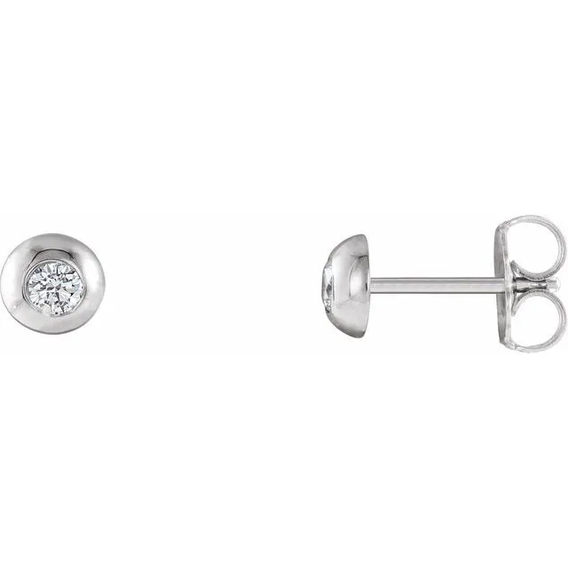 Earrings TreasureFineJewelers 14K White Gold 15 CTW Natural Diamond Domed Stud Earring Earrings TreasureFineJewelers 14K White Gold 15 CTW Natural Diamond Domed Stud Earring
