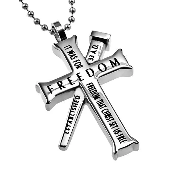 GALATIANS 51 Cross and Nail Necklace with Bible Verse Stainless Steel North Arrow Shop Necklaces GALATIANS 51 Cross and Nail Necklace with Bible Verse Stainless Steel North Arrow Shop Necklaces