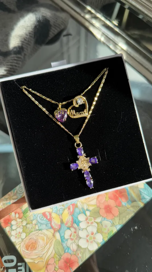 MP Jewelry Necklaces Lavender Blessed Mama Necklace Set MP Jewelry Necklaces Lavender Blessed Mama Necklace Set