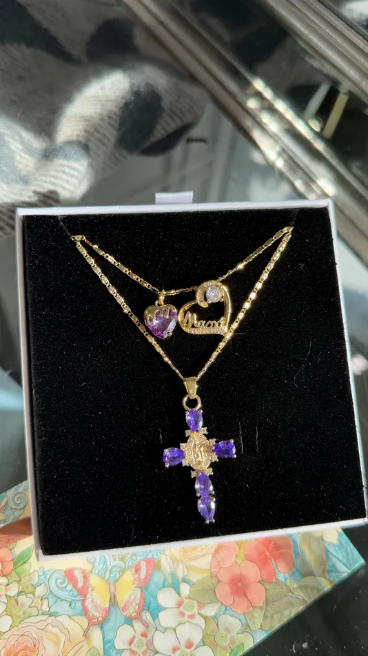 MP Jewelry Necklaces Lavender Blessed Mama Necklace Set MP Jewelry Necklaces Lavender Blessed Mama Necklace Set