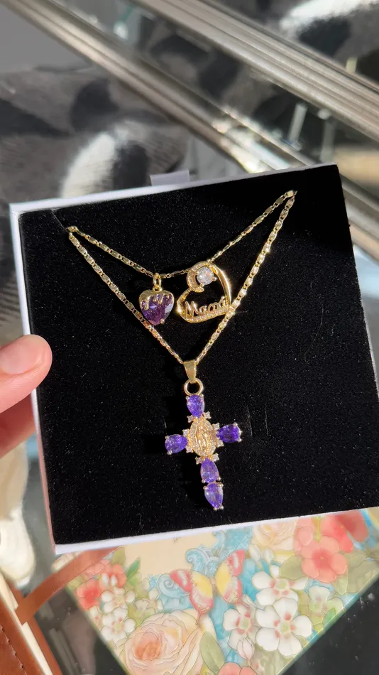 MP Jewelry Necklaces Lavender Blessed Mama Necklace Set MP Jewelry Necklaces Lavender Blessed Mama Necklace Set