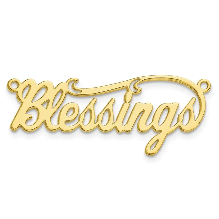 Necklaces 10K Polished Name Plate TreasureFineJewelers