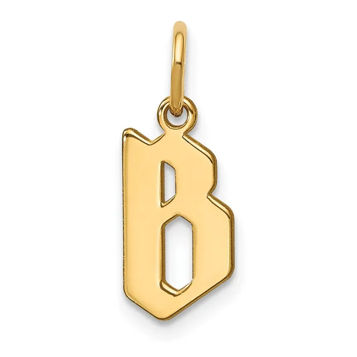 Necklaces 14k Yellow Gold Letter B Initial Pendant TreasureFineJewelers