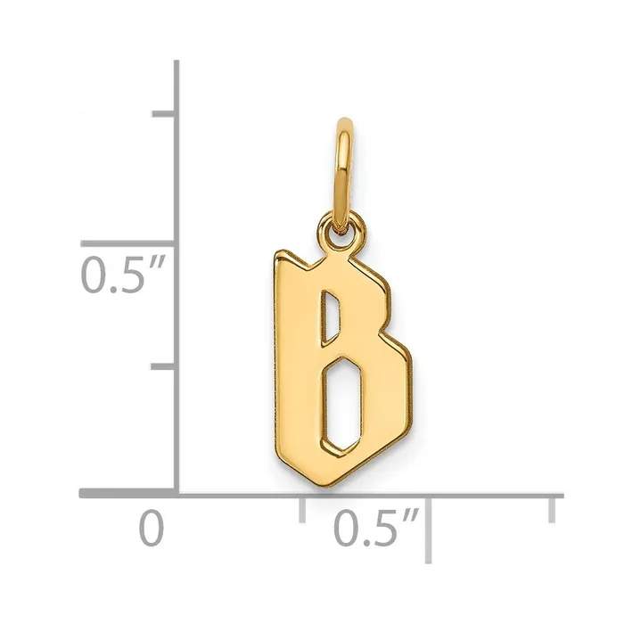 Necklaces 14k Yellow Gold Letter B Initial Pendant TreasureFineJewelers