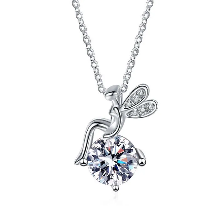 Necklaces Flower Fairy Moissanite Necklace Trendolla Jewelry