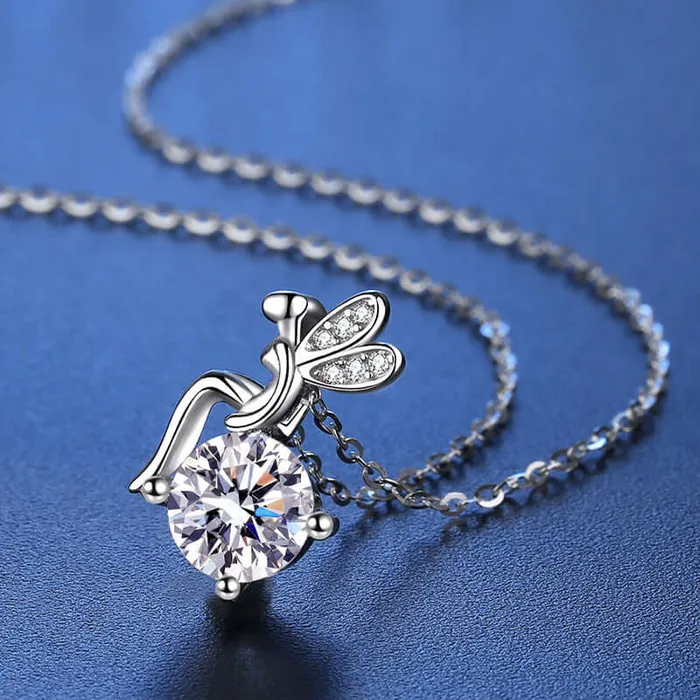 Necklaces Flower Fairy Moissanite Necklace Trendolla Jewelry