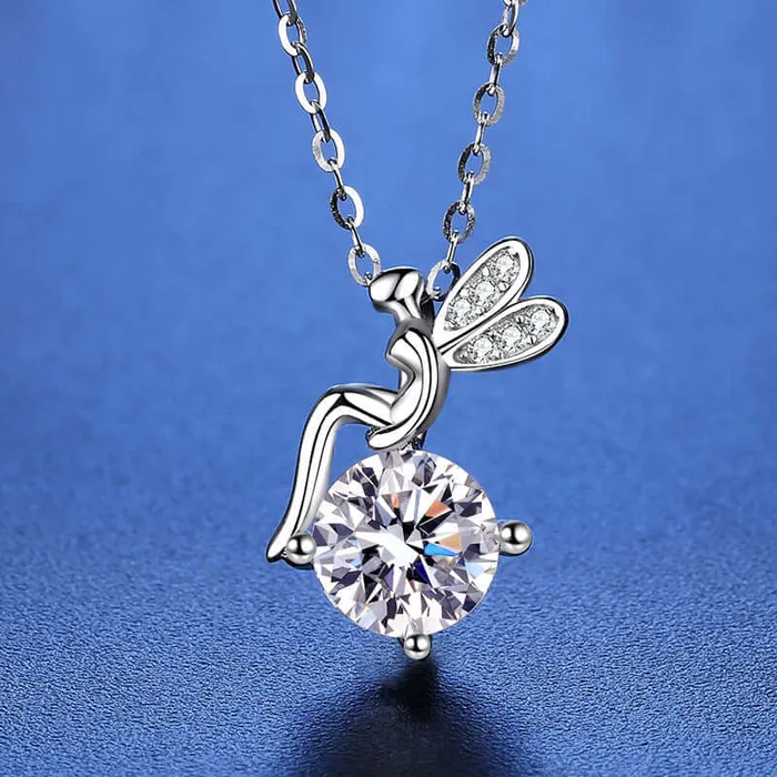 Necklaces Flower Fairy Moissanite Necklace Trendolla Jewelry