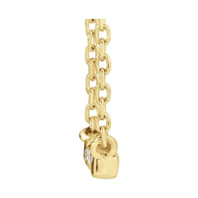 Necklaces TreasureFineJewelers 14K Yellow Gold 03 CTW Natural Diamond FrenchSet Bar 18 Necklace