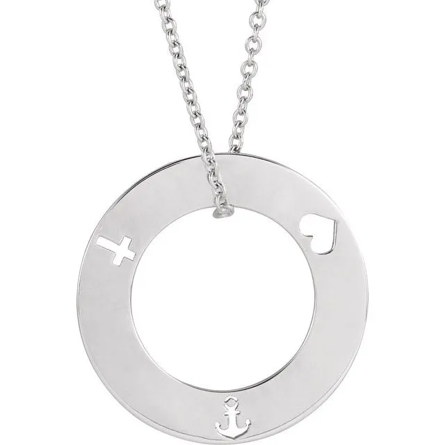 Necklaces TreasureFineJewelers Sterling Silver Engravable Pierced Loop 1618 Necklace Necklaces TreasureFineJewelers Sterling Silver Engravable Pierced Loop 1618 Necklace