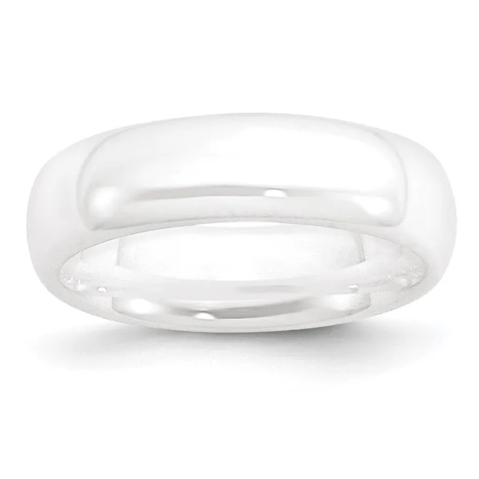 Rings TreasureFineJewelers Ceramic White 6mm Polished Band