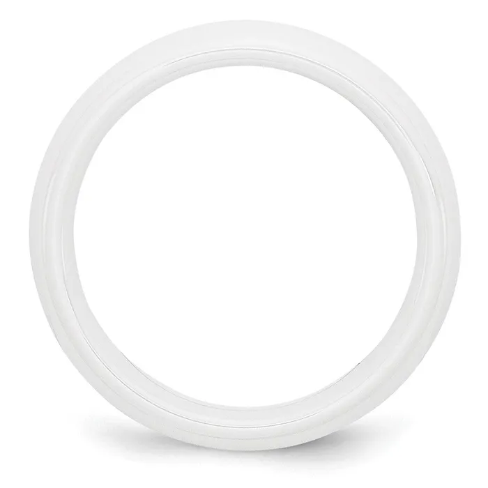 Rings TreasureFineJewelers Ceramic White 6mm Polished Band