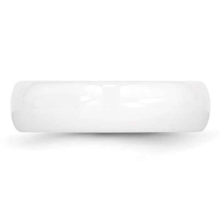 Rings TreasureFineJewelers Ceramic White 6mm Polished Band