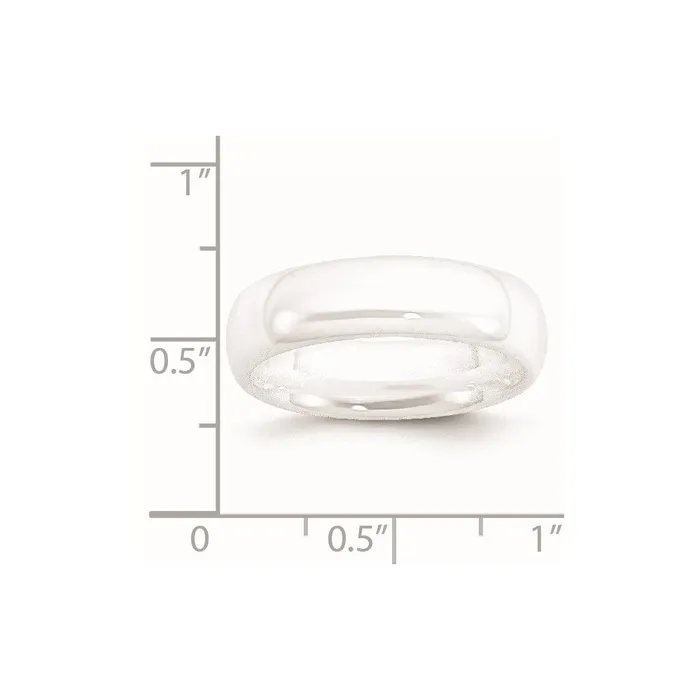Rings TreasureFineJewelers Ceramic White 6mm Polished Band