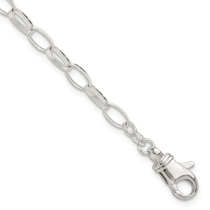 Rings TreasureFineJewelers Sterling Silver 10 inch Solid Polished Fancy Link Anklet Rings TreasureFineJewelers Sterling Silver 10 inch Solid Polished Fancy Link Anklet