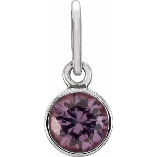 Rings TreasureFineJewelers Sterling Silver 4 mm Round Imitation Alexandrite Birthstone Charm Rings TreasureFineJewelers Sterling Silver 4 mm Round Imitation Alexandrite Birthstone Charm
