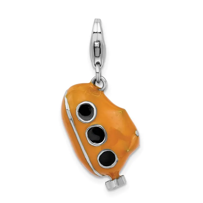 Rings TreasureFineJewelers Sterling Silver Amore La Vita Rhodiumpl 3D Enameled Submarine Charm