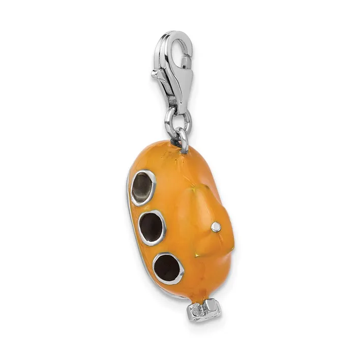 Rings TreasureFineJewelers Sterling Silver Amore La Vita Rhodiumpl 3D Enameled Submarine Charm