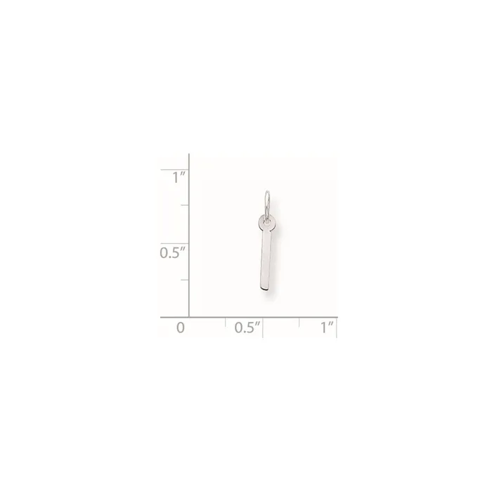 Rings TreasureFineJewelers Sterling Silver Polished Small Slanted Block Initial I Charm