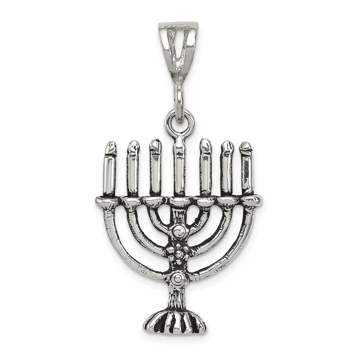 Sterling Silver Antiqued Menorah Charm TreasureFineJewelers Rings