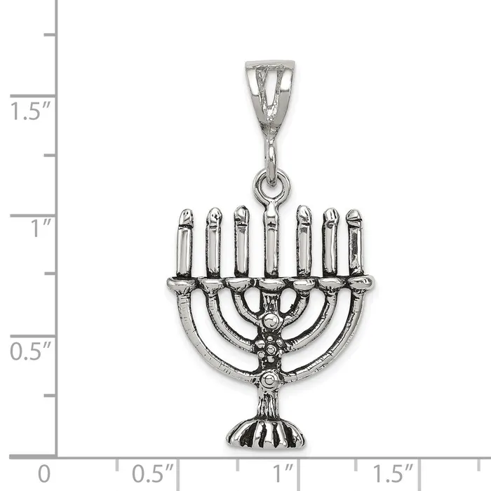 Sterling Silver Antiqued Menorah Charm TreasureFineJewelers Rings