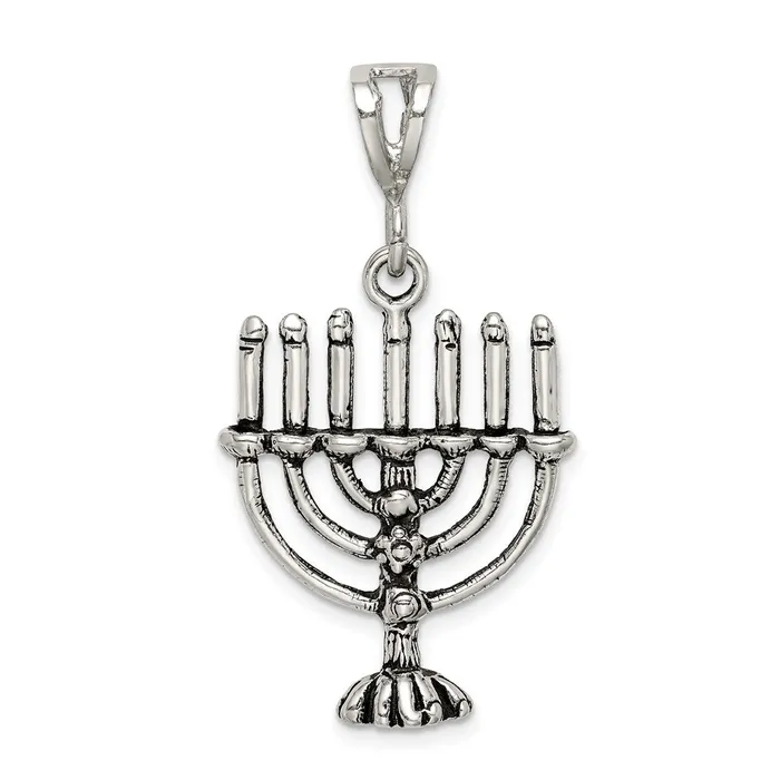 Sterling Silver Antiqued Menorah Charm TreasureFineJewelers Rings