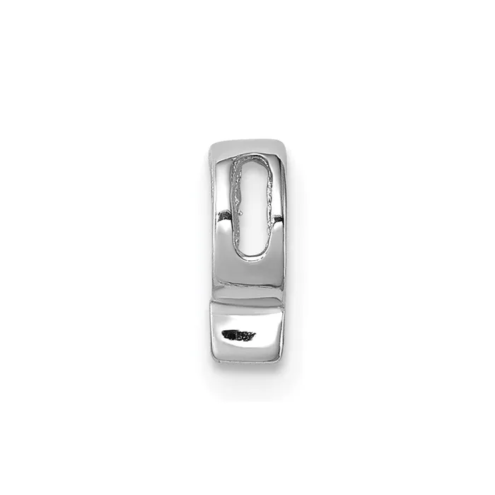 Sterling Silver Rhodiumplated CZ Letter P Initial Slide Charm TreasureFineJewelers Necklaces