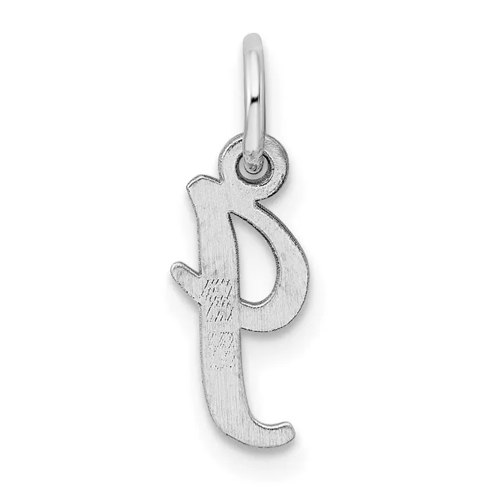 Sterling Silver Rhodiumplated Script Letter I Initial Charm TreasureFineJewelers Necklaces