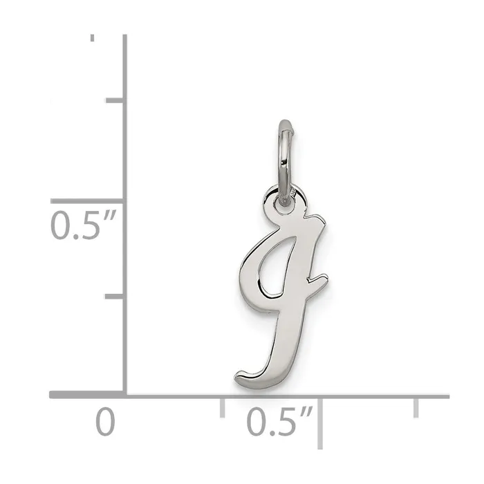 Sterling Silver Rhodiumplated Script Letter I Initial Charm TreasureFineJewelers Necklaces