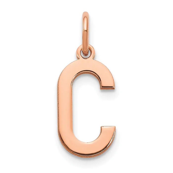 Sterling Silver Roseplated Letter C Initial Pendant TreasureFineJewelers Necklaces Sterling Silver Roseplated Letter C Initial Pendant TreasureFineJewelers Necklaces
