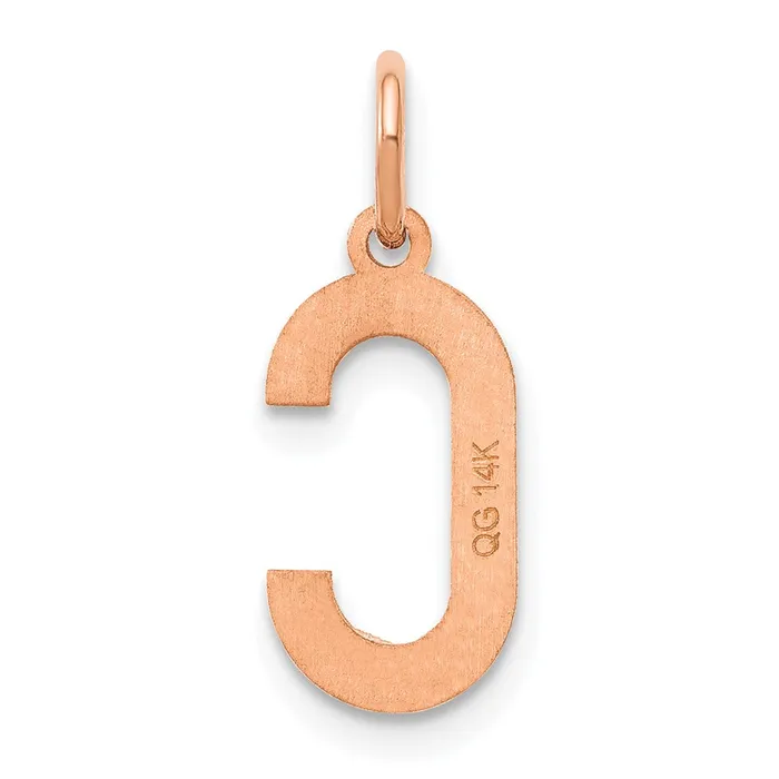 Sterling Silver Roseplated Letter C Initial Pendant TreasureFineJewelers Necklaces