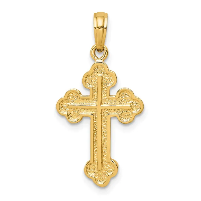 TreasureFineJewelers 14K Budded Cross Pendant Necklaces