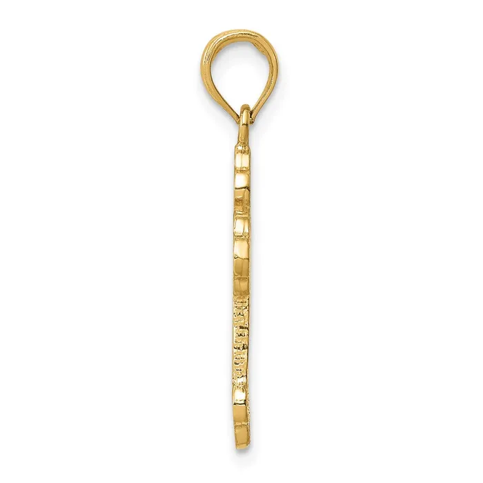 TreasureFineJewelers 14K Budded Cross Pendant Necklaces