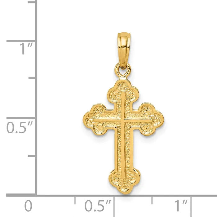 TreasureFineJewelers 14K Budded Cross Pendant Necklaces