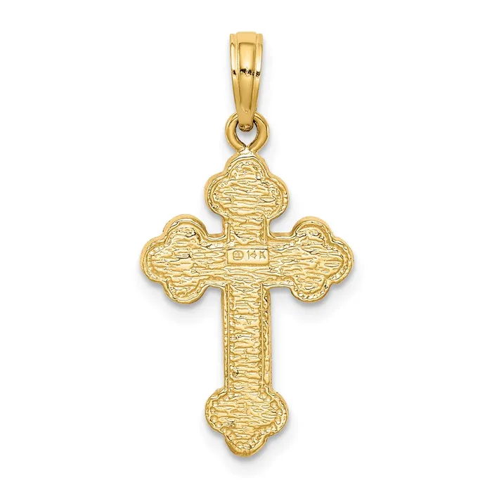 TreasureFineJewelers 14K Budded Cross Pendant Necklaces