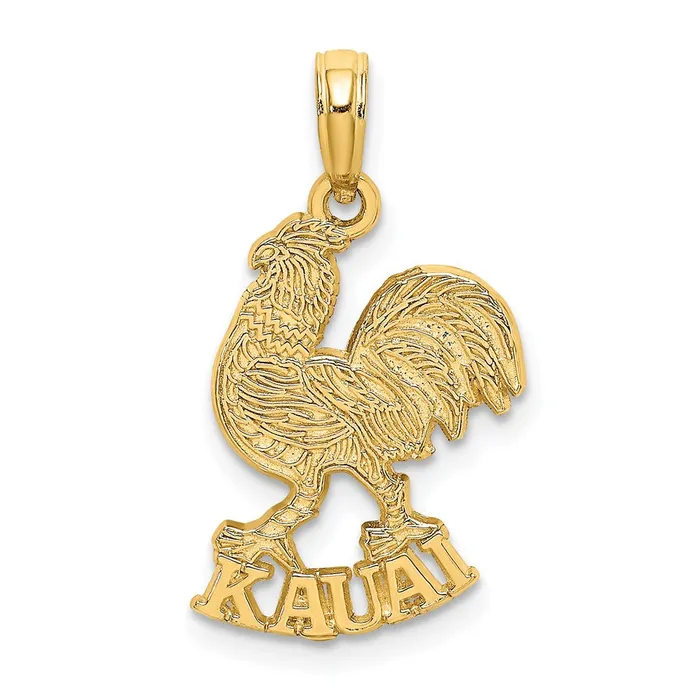 TreasureFineJewelers 14K KAUAI Rooster Charm Charm Necklaces
