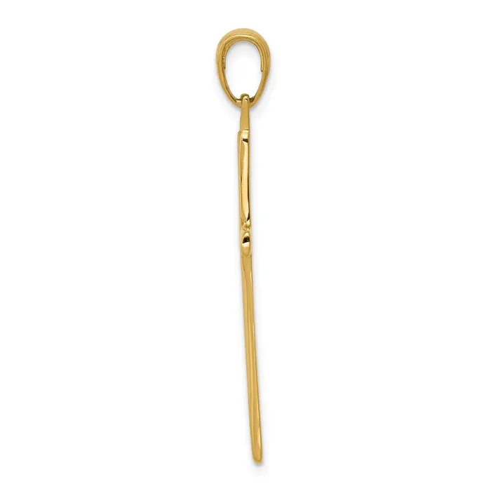 TreasureFineJewelers 14K Satin Finish Accent Stick Cross Pendant Necklaces
