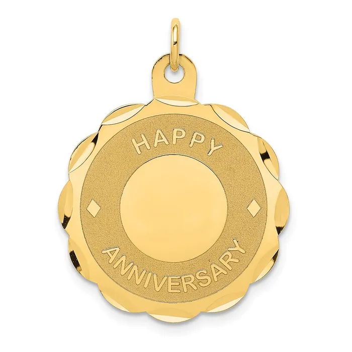 TreasureFineJewelers Charm Necklaces 14k Yellow Gold HAPPY ANNIVERSARY Charm TreasureFineJewelers Charm Necklaces 14k Yellow Gold HAPPY ANNIVERSARY Charm