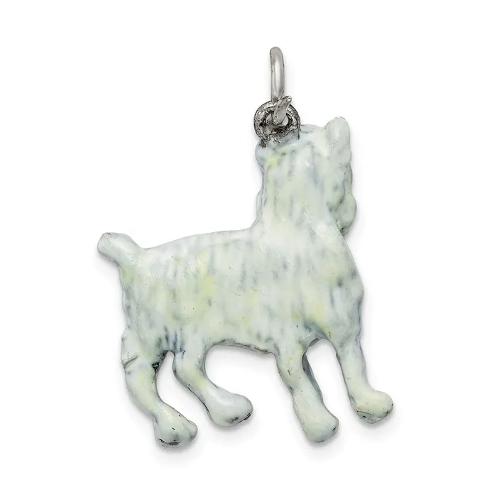 TreasureFineJewelers Charm Necklaces Silver Enamel Brussel Griffon Charm