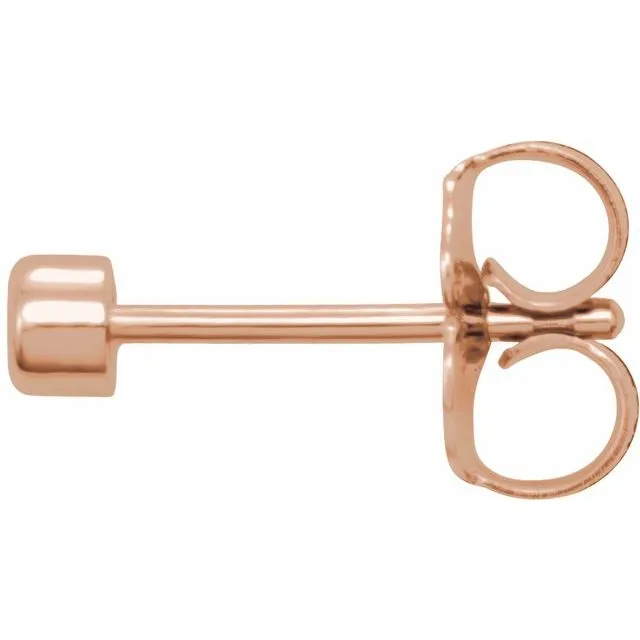 TreasureFineJewelers Earrings 14K Rose Gold 03 CT Natural Diamond Micro Bezel Single Stud Earring