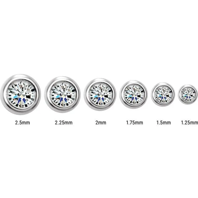 TreasureFineJewelers Earrings 14K Rose Gold 03 CT Natural Diamond Micro Bezel Single Stud Earring