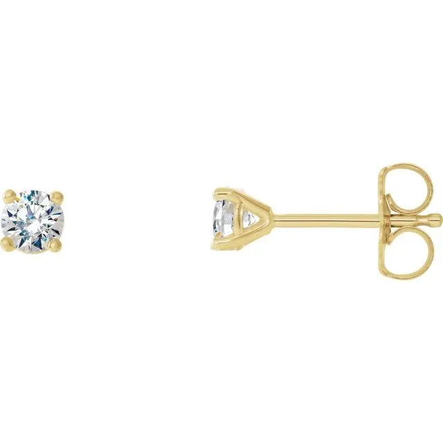 TreasureFineJewelers Earrings 14K Yellow Gold 14 CTW Natural Diamond CocktailStyle Friction Post Earrings TreasureFineJewelers Earrings 14K Yellow Gold 14 CTW Natural Diamond CocktailStyle Friction Post Earrings