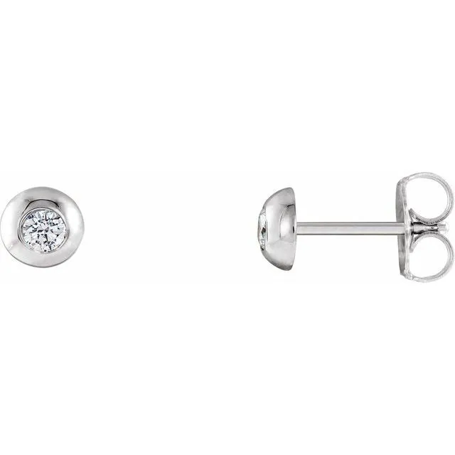 TreasureFineJewelers Earrings Platinum 18 CTW Diamond Domed Stud Earrings TreasureFineJewelers Earrings Platinum 18 CTW Diamond Domed Stud Earrings