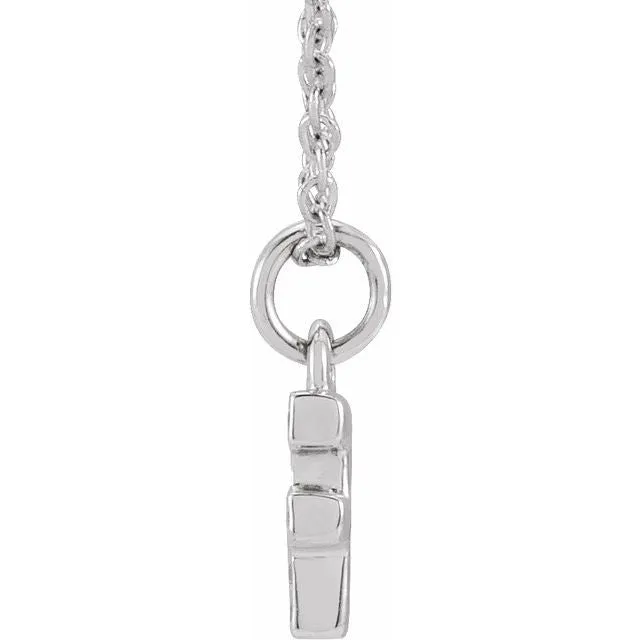 TreasureFineJewelers Necklaces 14K White Gold 04 CTW Natural Diamond Petite Initial F 1618 Necklace