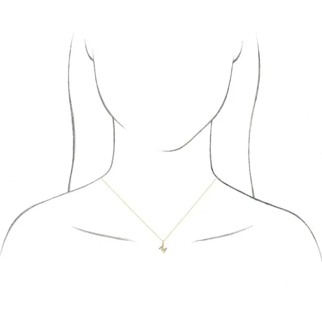 TreasureFineJewelers Necklaces 14K White Gold 04 CTW Natural Diamond Petite Initial F 1618 Necklace