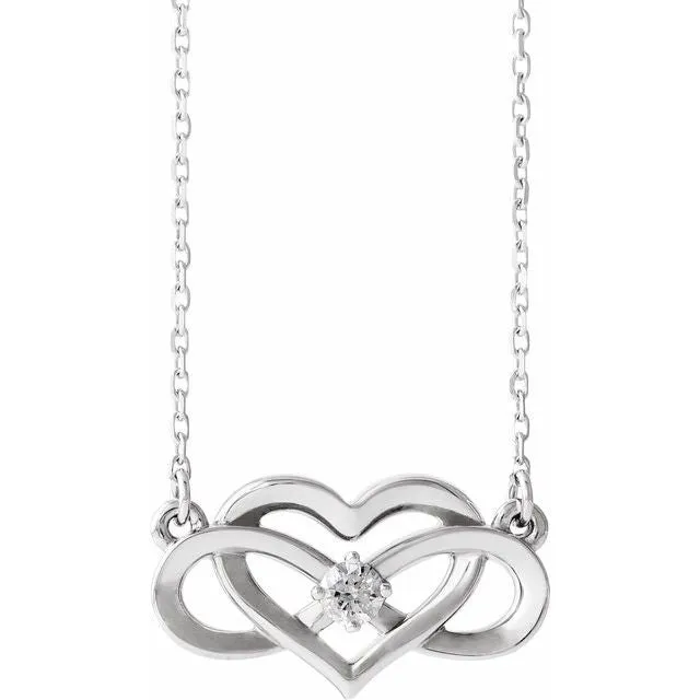TreasureFineJewelers Necklaces 14K White Gold 110 CTW Natural Diamond InfinityInspired Heart 1618 Necklace TreasureFineJewelers Necklaces 14K White Gold 110 CTW Natural Diamond InfinityInspired Heart 1618 Necklace