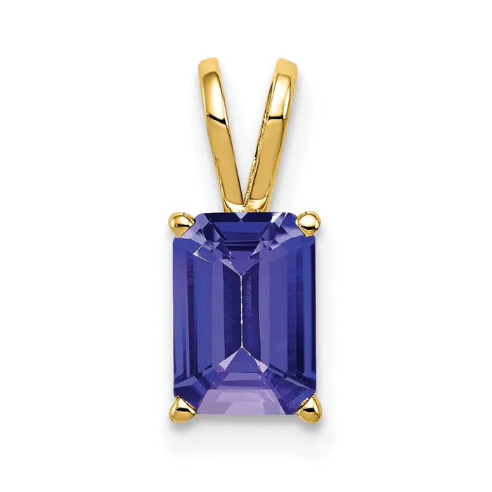 TreasureFineJewelers Necklaces 14k Yellow Gold 7x5mm Emerald Cut Tanzanite pendant TreasureFineJewelers Necklaces 14k Yellow Gold 7x5mm Emerald Cut Tanzanite pendant