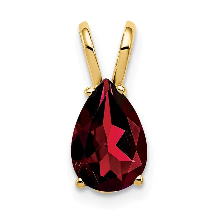 TreasureFineJewelers Necklaces 14k Yellow Gold 9x6mm Pear Garnet pendant TreasureFineJewelers Necklaces 14k Yellow Gold 9x6mm Pear Garnet pendant