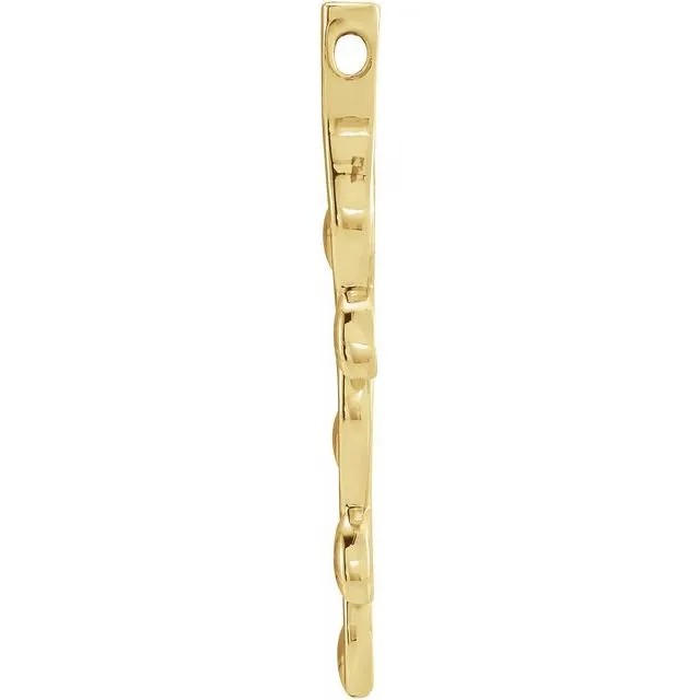 TreasureFineJewelers Necklaces 14K Yellow Gold Family Vertical Bar Pendant