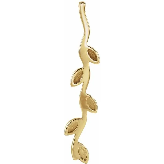 TreasureFineJewelers Necklaces 14K Yellow Gold Family Vertical Bar Pendant