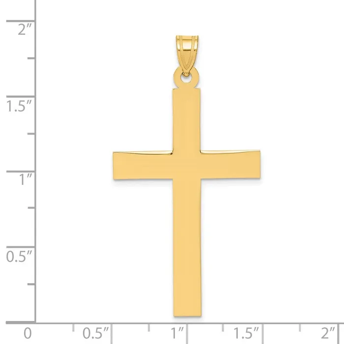 TreasureFineJewelers Necklaces 14k Yellow Gold Sandblasted Cross Pendant